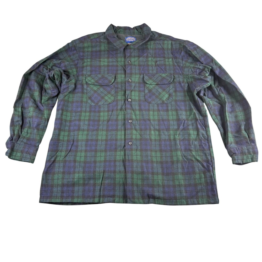 Pendleton Board Shirt Jac Mens XL Blackwatch Tartan Plaid Wool Jacket Overshirt